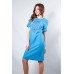 Embroidered classic dress "Elegy" Azure